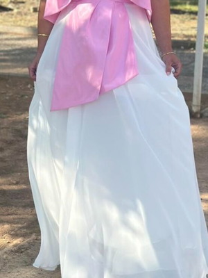 Dress for godmother used once, muslin, pink and white, size M