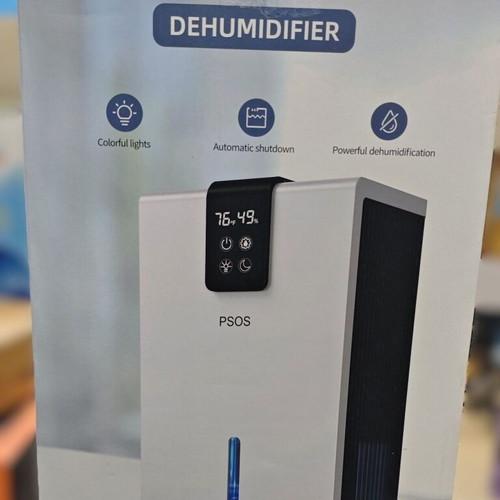 PSOS Dehumidifier 2.8L with Touchscreen and Humidity Detection, White