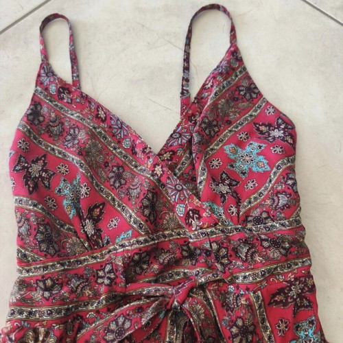 Boho dress with ethnic pattern like new, size M, red multicolor