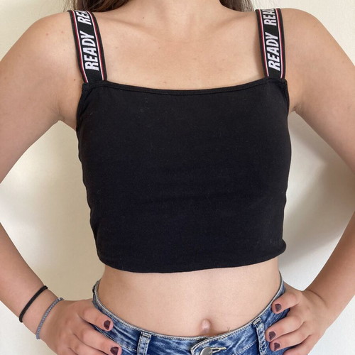 Black top Terranova like new with letter detail straps