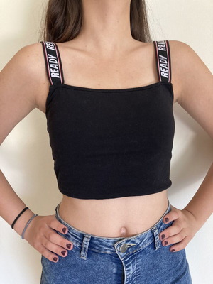 Black top Terranova like new with letter detail straps