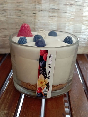 Κερί μεγάλο βάζο επιδόρπιο Berries και Φράουλες 220g καινούργιο
