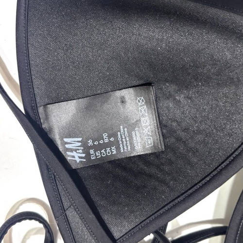 H&M swimsuit used, size 36, gray thick cotton with black trim