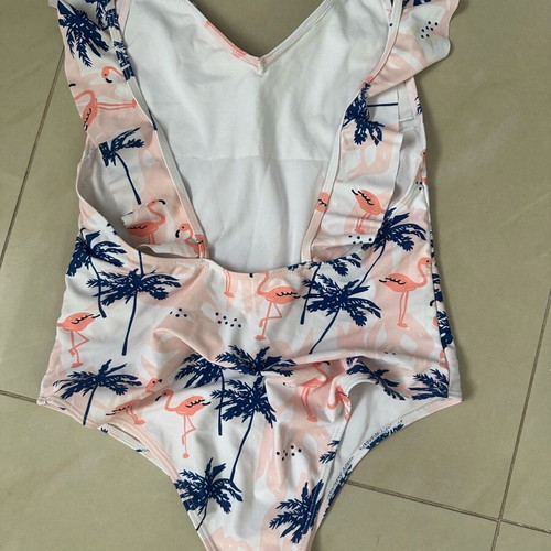 A-Style one-piece swimsuit new, white and blue size M