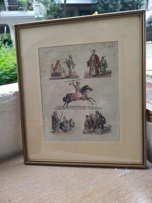 Χαλκογραφία επιχρωματισμένη χειροποίητα σαν καινούργια, σπάνια τού 1800