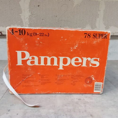 Collectible rare Pampers box used, PASOK 1980s