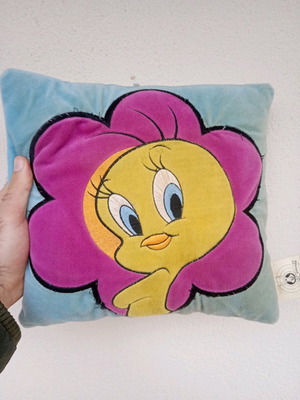 Възглавница Looney Tunes Warner Bros с Tweety употребявана, винтидж