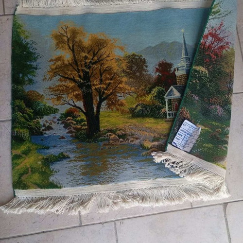 Authentic Persian wall rug Tabriz Tableau Rug 87×61