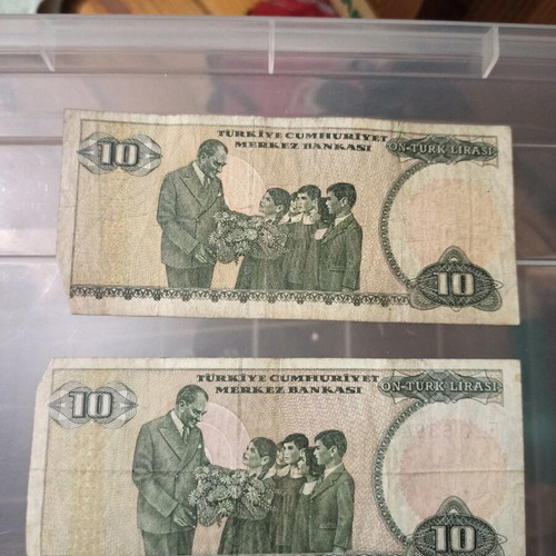 Turkish lira banknotes used from 1970