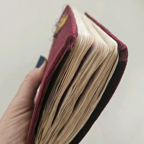 Handmade artistic notebook like new with velvet cover