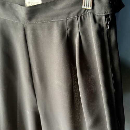 Sheer wide-leg black trousers like new, size L