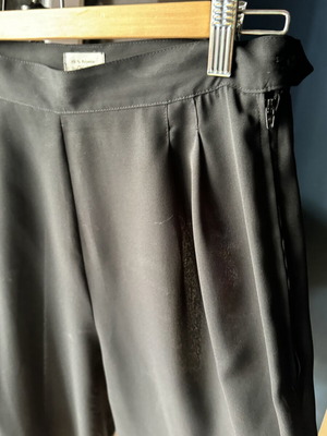 Sheer wide-leg black trousers like new, size L