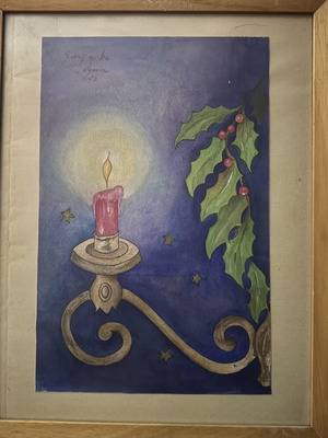 Πίνακας ζωγραφικής με τέμπερα σε χαρτί, 30 x 40 εκ.