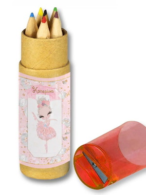 Ballerina Colored Pencils 10pcs new with name in kraft box