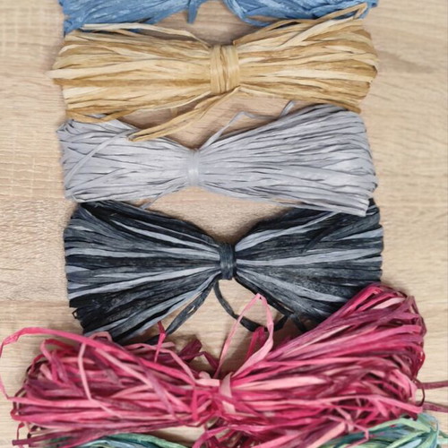 Natural Raphia weaving yarn new, 25g, assorted colors