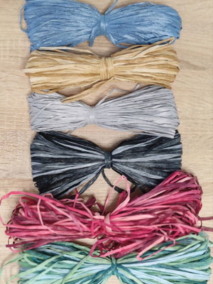 Natural Raphia weaving yarn new, 25g, assorted colors