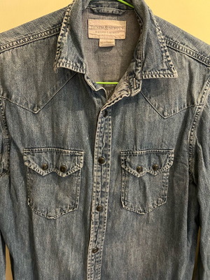 Πουκάμισο Ralph Lauren jean μεταχειρισμένο, slim line, μπλε, μέγεθος S-M