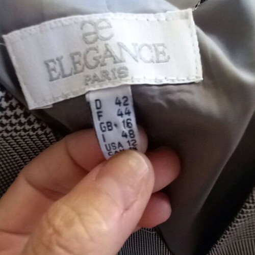 Short-sleeve jacket large elegance wool and viscose black and white check
