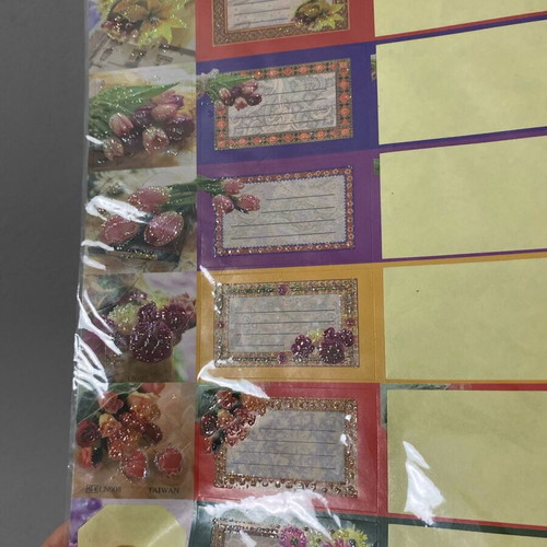 Stickers used with gold stamping and flowers