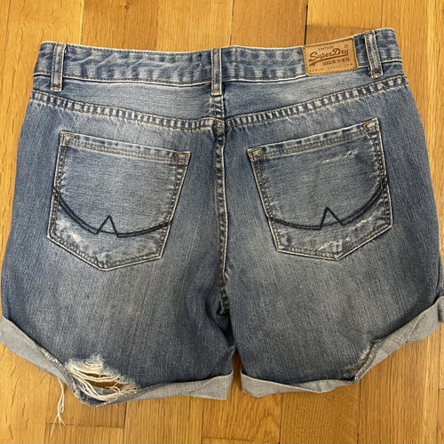 Superdry Jean shorts like new, dark blue with rips
