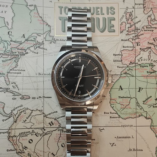 Longines Conquest 38mm black wristwatch