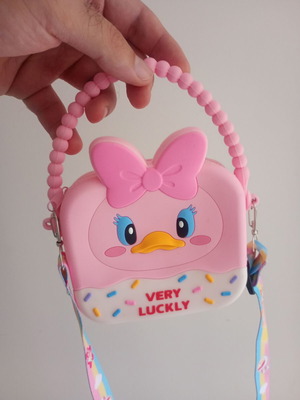 Παιδικό τσαντάκι σιλικόνης Daisy Duck για τον ώμο σε ροζ