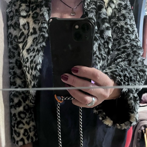 Fur jacket youth size like new, multicolor
