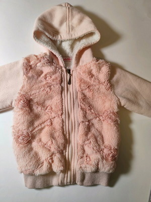 Thick cardigan with fur used for girl age 3 92-98 cm