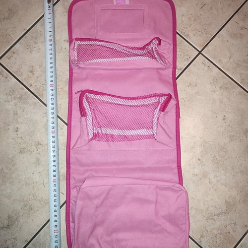 Large toiletry bag new, pink with 3 inner compartments