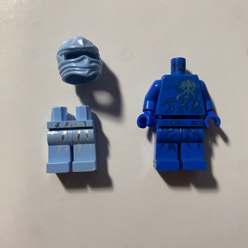 Lego Ninjago NRG Jay minifigure with spinner and Zane parts used