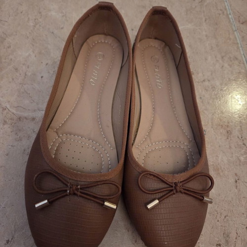 Plato Brown Ballet Flats with Decorative Bow