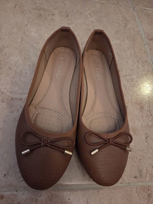 Plato Brown Ballet Flats with Decorative Bow