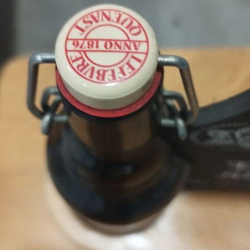 Promotional menu for establishment new with beer bottle