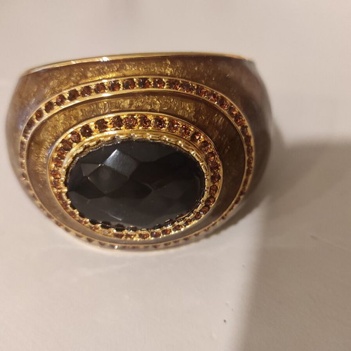 Roberto Cavalli bracelet cuff 5.5 cm wide like new, black and gold