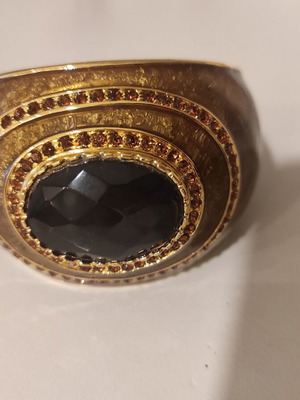 Roberto Cavalli bracelet cuff 5.5 cm wide like new, black and gold