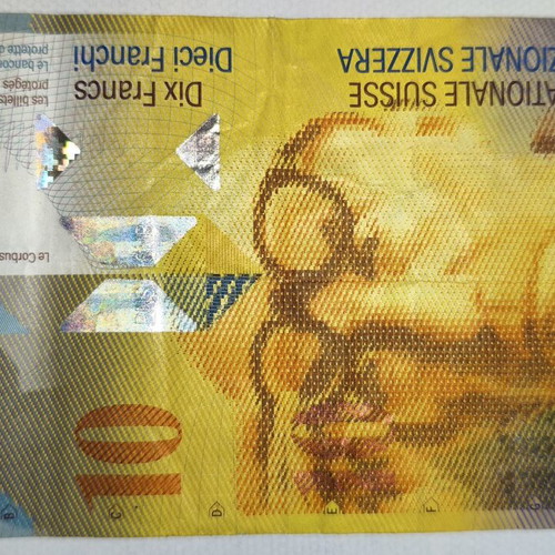 Switzerland 10 francs 1995 banknote used, very good condition