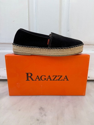 Ragazza leather espadrilles like new, black size 37