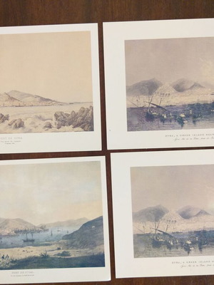 Syra lithographs like new, set of 4 from 19th century