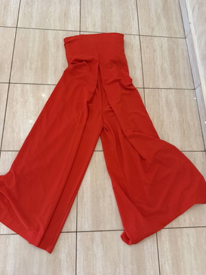 Manolo strapless jumpsuit, red, size S