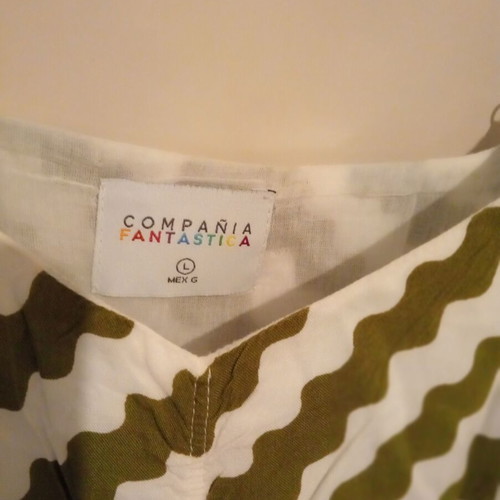 Compania Fantastica mini dress size L like new, white and green