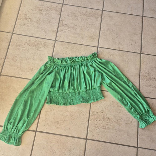 BeYou satin blouse used, green, size S