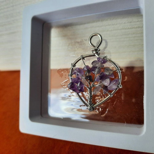 Tree of Life pendant made of natural amethyst crystal new