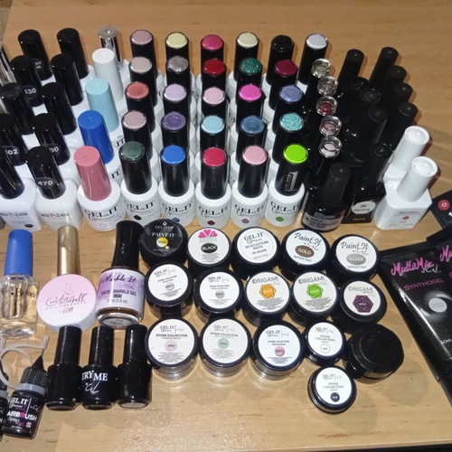 Gel Nail Polish Lot of 91 Items with Unique Colors and Effects
