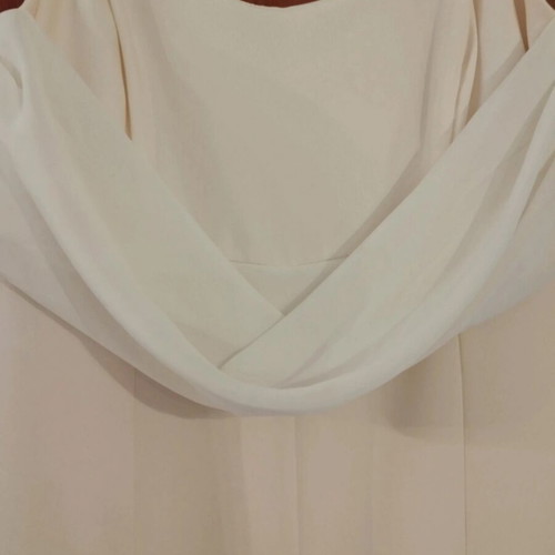 Wedding dress, cream color, long elegant with decorative ring straps