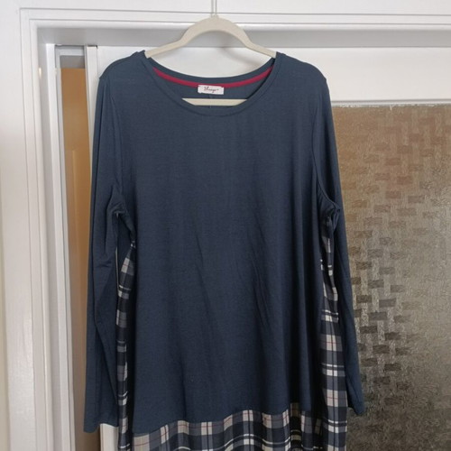 Women's long-sleeve blouse new, blue, size XXL