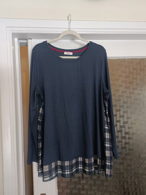 Women's long-sleeve blouse new, blue, size XXL
