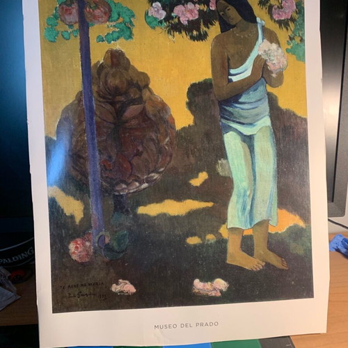 Gauguin painting poster like new, Prado museum 30x40 cm
