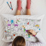 Color-Recolor pillowcase new with set of 10 markers for creative activity