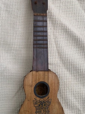 Charango used decorative from Peru with original armadillo shell