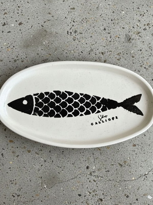 Decorative Porcelain Tray Large Irregular Pisces Design